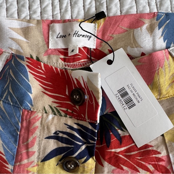 NWT Love + Harmony Tropical Print Flavia Pants - Picture 8 of 8